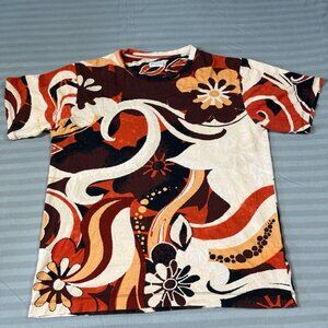 Dries Van Noten Shirt Mens Large Multicolor Abstract Floral Graphic Print Cotton